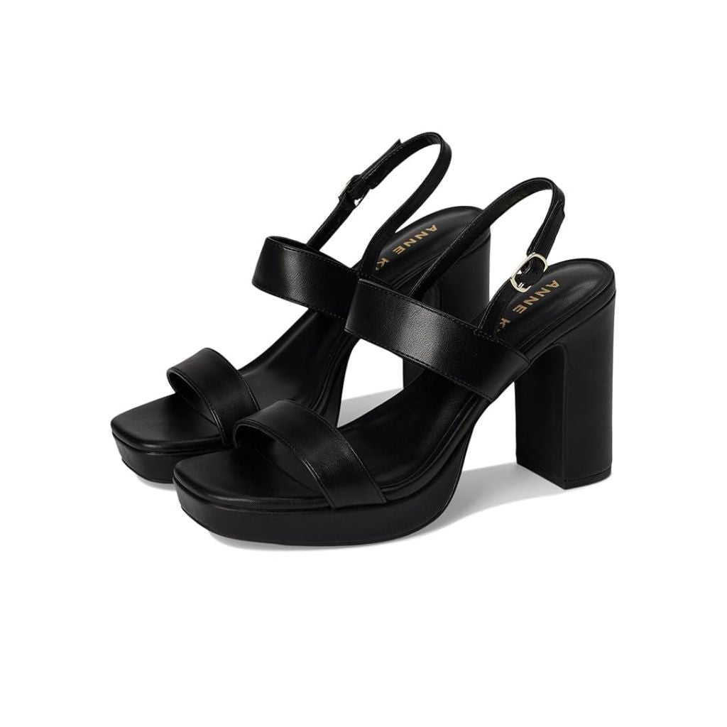 Anne Klein Women's Zaya Wedge Heeled Sandals - Black, Size 9.5