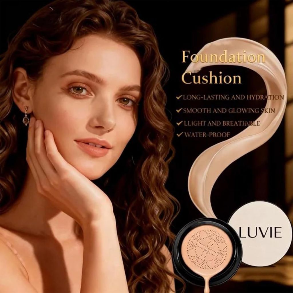 LUVIE - Cushion Foundation | Mushroom Head Air Cushion Cc Cream Foundation,  Light/Medium Complexions (Ivory white)