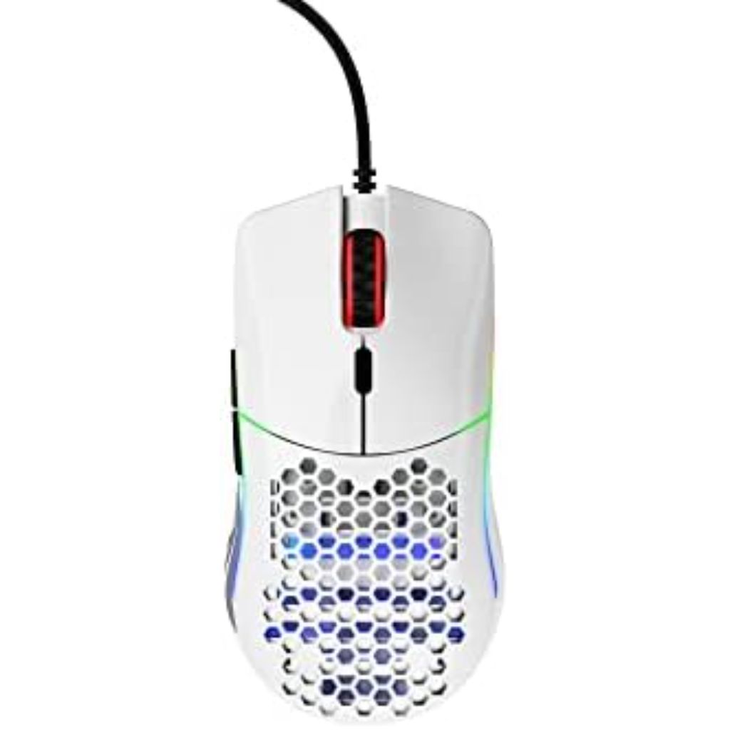 Glorious Gaming Superlight Wired PC Gaming Mouse with Honeycomb Shell, 6 Programmable Buttons, RGB Lighting & PTFE Skates - Model O, Glossy White