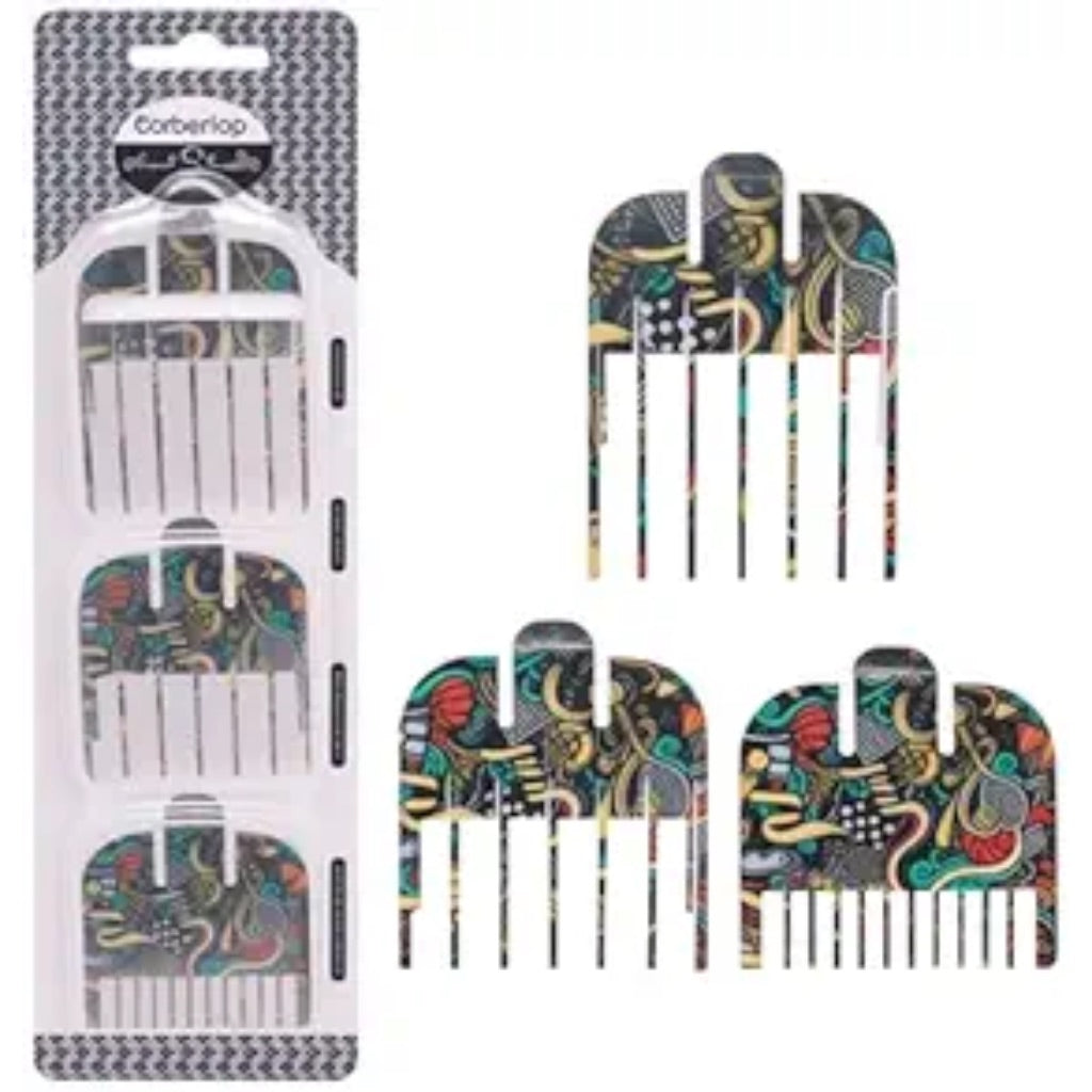 Compatible with Wahl Clipper Guards Set,3Pack Graffiti Clipper Guard Replacement Compatible with Most Wahl Clippers,1/16'' 1/8'' 3/16'',Patten C.