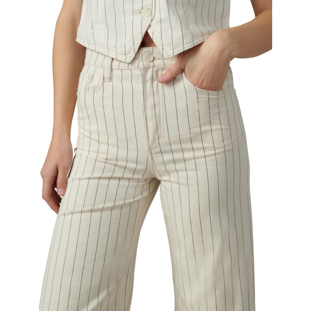 Joe's Jeans Women's The Mia High Rise Wide Leg Ankle Jean, Natural Stripe, 31