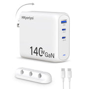140W USB C Charger, PD3.1 GaN 3-Port Fast Laptop Charger Block 140W Power Bank