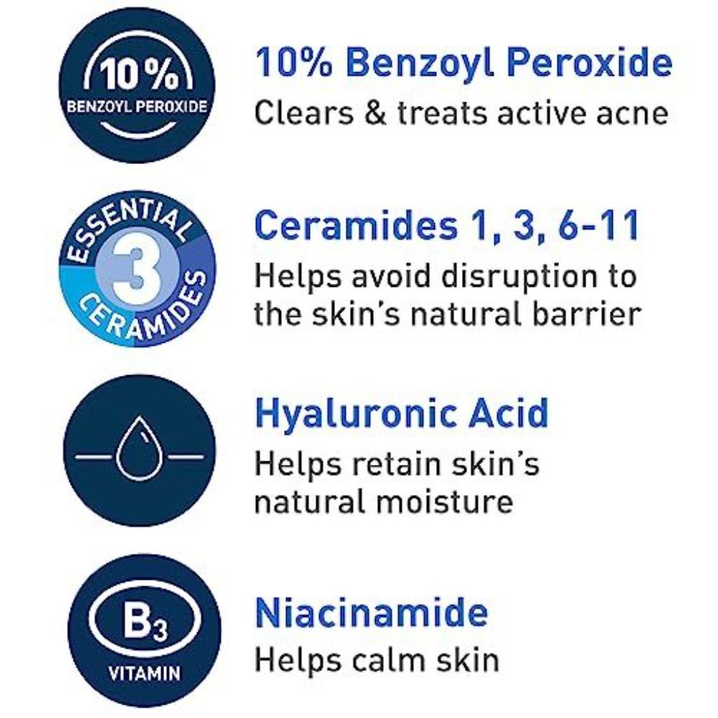 CeraVe Acne Foaming Cream Wash with 10% BPO - 5 fl. oz.