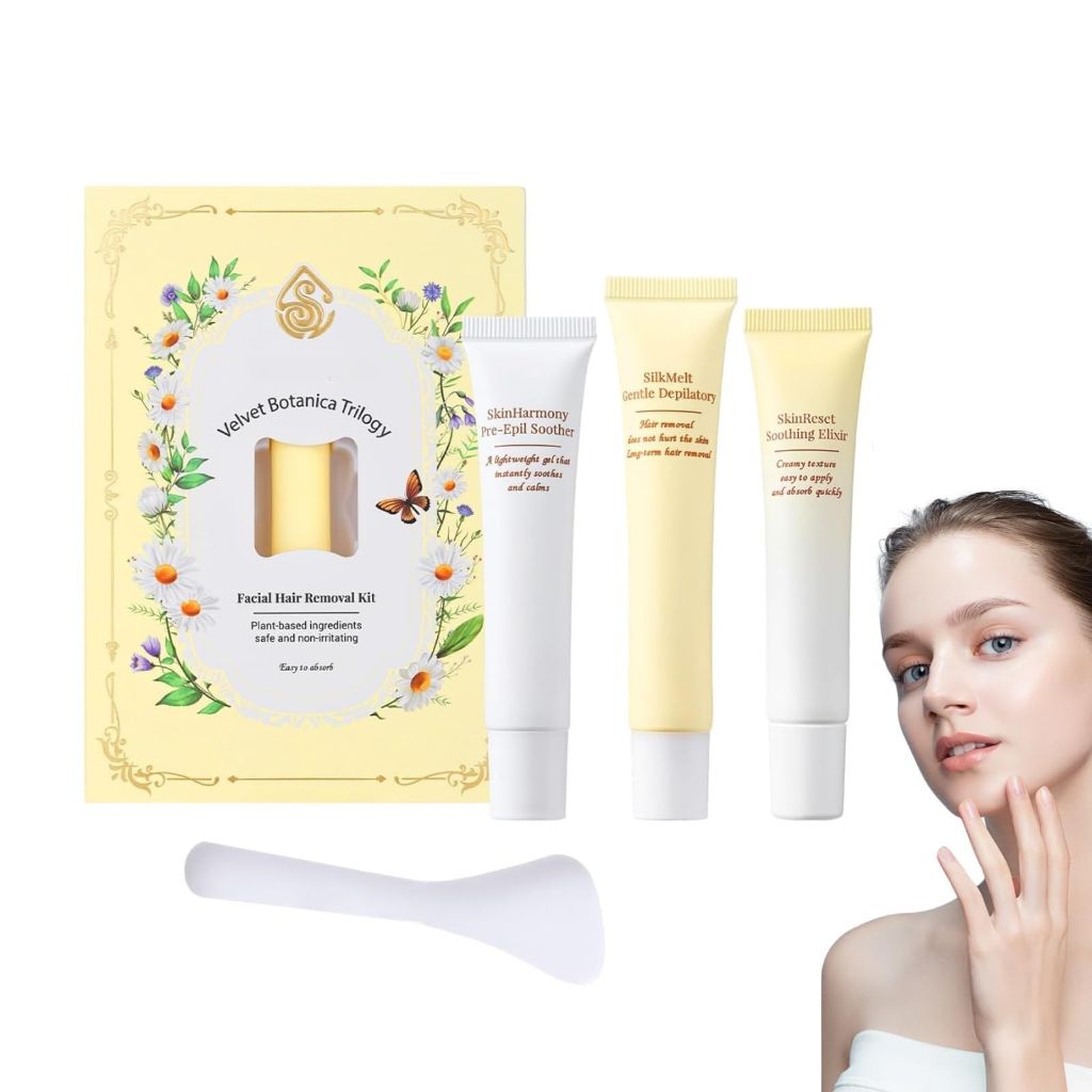 Face Hair Removal Cream Set for Women – 3-Piece Kit