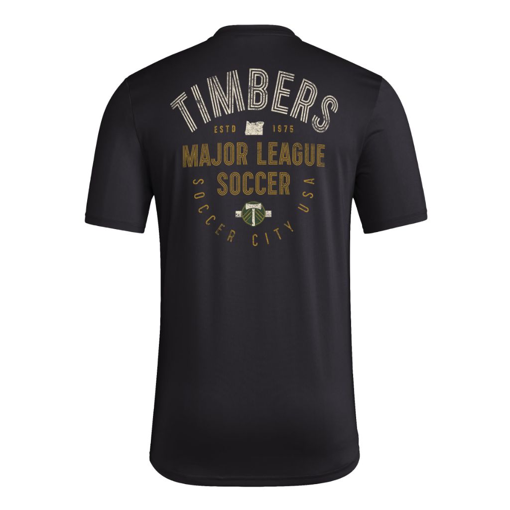 Adidas Men's Portland Timbers MLS Short Sleeve T-Shirt, Black, X-Small