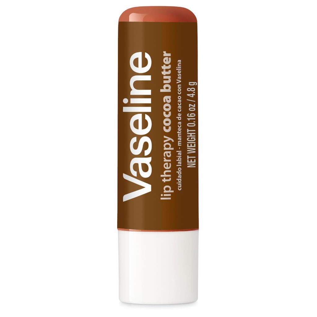 Vaseline Lip Therapy Care Cocoa Butter, Fast-Acting Nourishment, Ideal for Chapped, Dry, Cracked, or Damaged Lips, Lip Balm, 4-Pack, 0.16 Oz Each