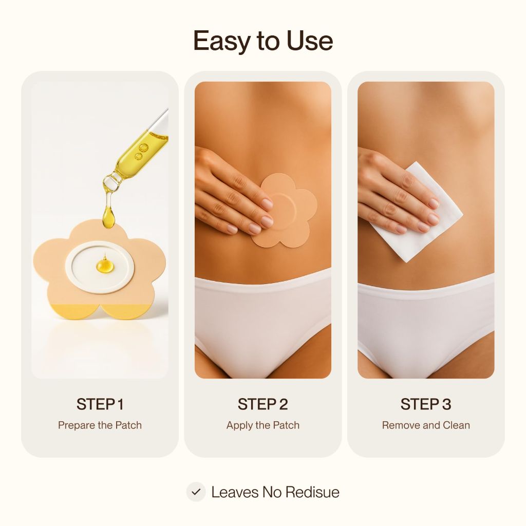 MONIER 50PCS Castor Oil Patches, No Wash (Beige)