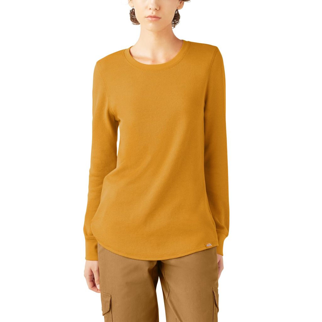 Dickies Women's Thermal Long Sleeve Shirt - Gold, XL