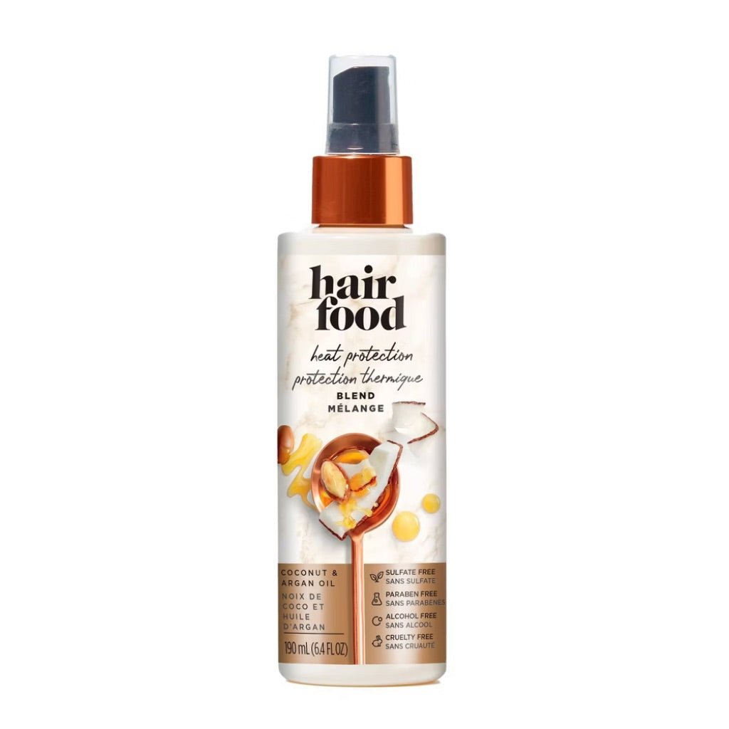 Hair Food Coconut & Argan Oil Heat Protectant Spray Blend  6.4 fl oz | Heat Shield Protector