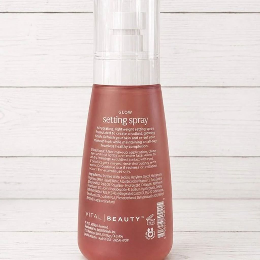 VITAL BEAUTY "GLOW" Setting Face Spray With Rose Water & Hyaluronic Acid - 8 Oz.