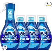 Dawn Powerwash Spray, Dish Soap, Dishwashing Liquid, Fresh, 1 Starter Kit + 3 Refills, 4x16 Fl Oz