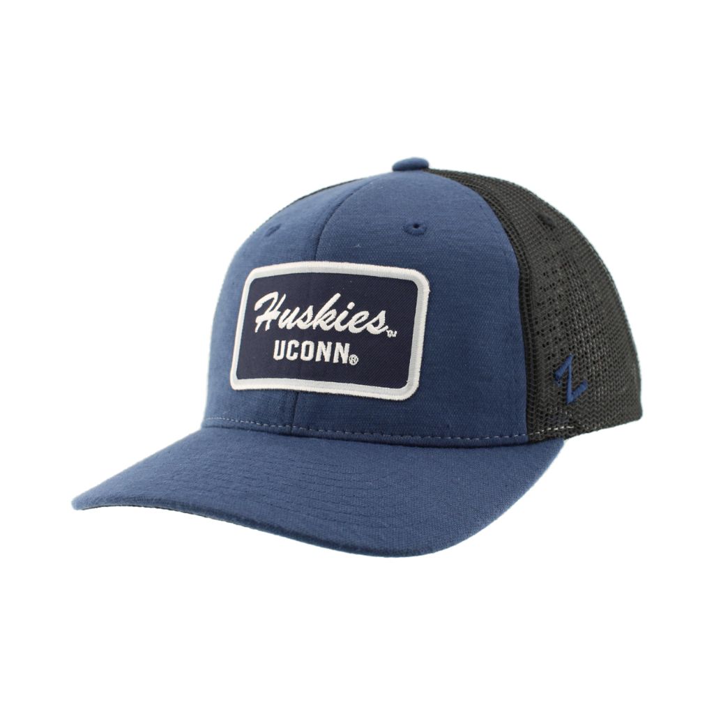 ZHATS Standard NCAA Officially Licensed Trucker Hat Carson Patch Brick Navy Black, Blue, One Size