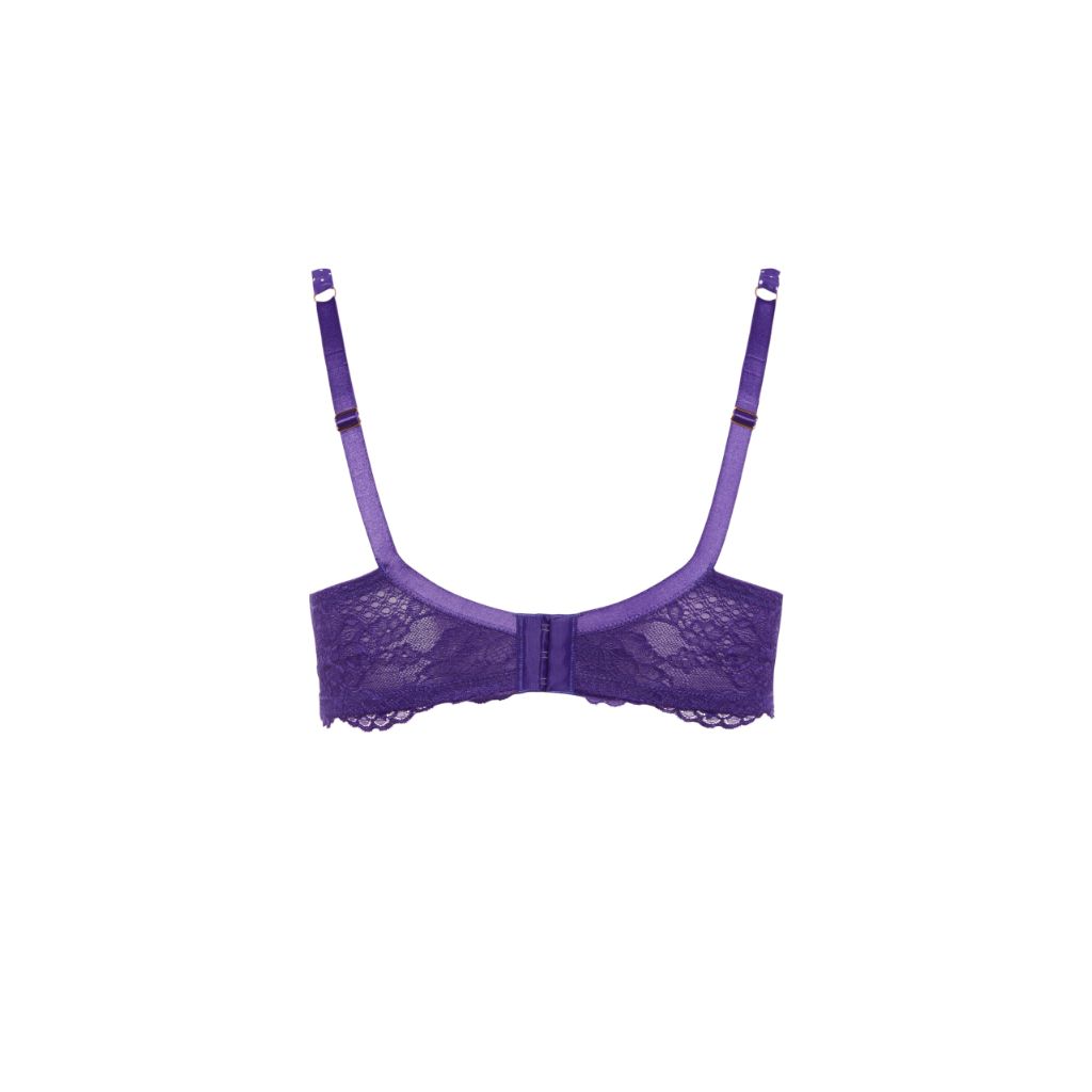 City Chic Plus Size Mounia Push Up Print Bra, Purple Spot, 36DD