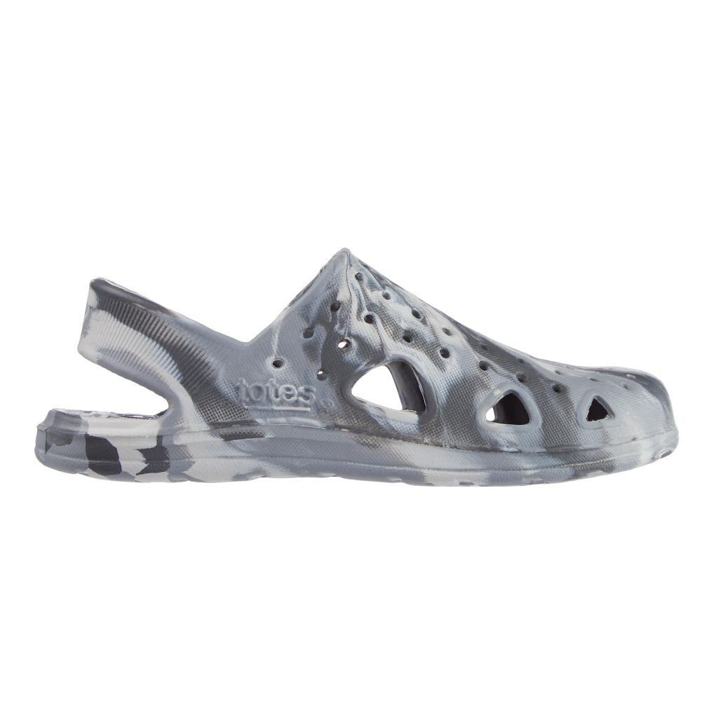 Totes Unisex-Child  Play Clog Sandals, Grey Marble-Strap, US 5-6 Little Kid