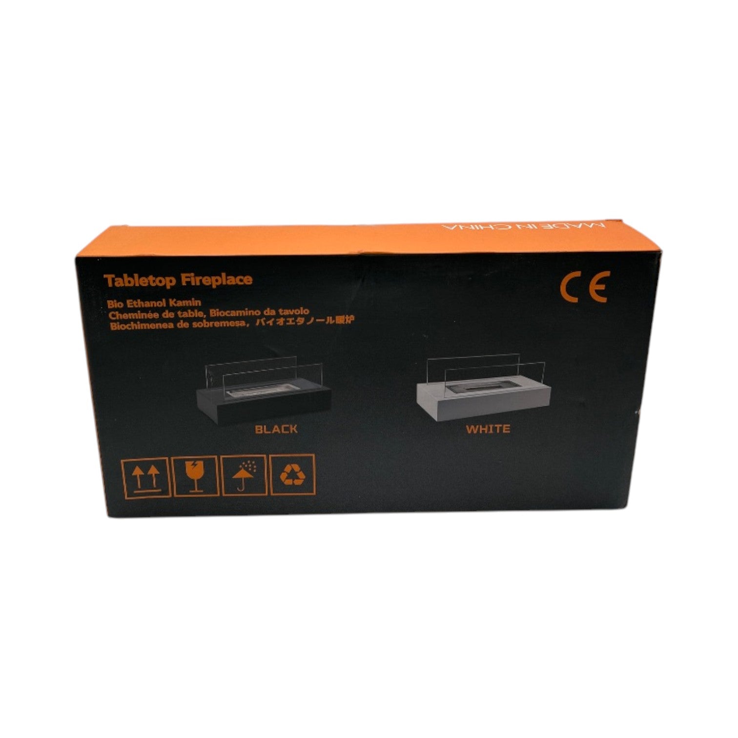 BRIAN & DANY Tabletop Fire Pit, Portable Indoor Fire Pit Tabletop Fireplace, Ethanol Table Top Firepit Decor Home Patio Balcony Outdoor, Black