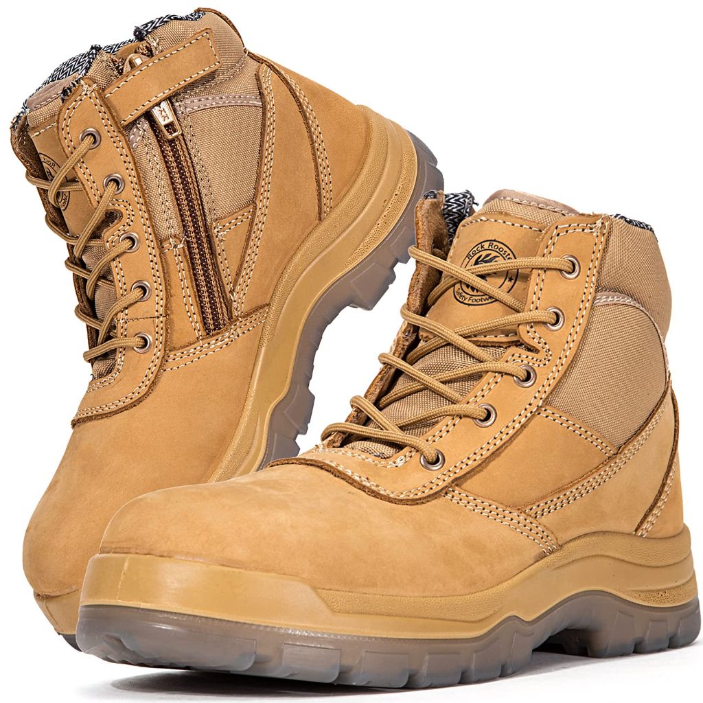 ROCKROOSTER Mens Work Boots, 6 inch Steel Toe (AK050 US 10)