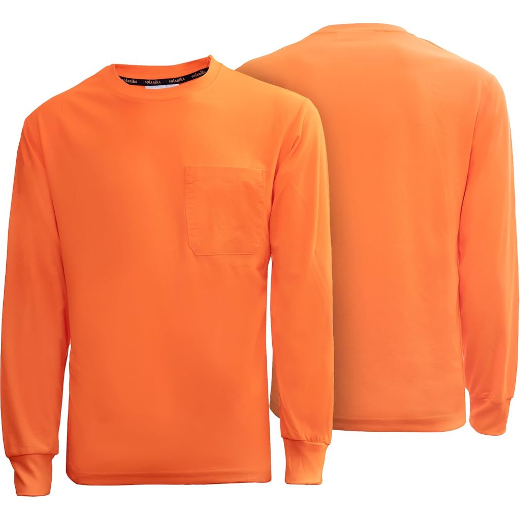Solarika High Visibility Quick-Drying Safety Shirt with Pockets and Reflective Strips, Working Long Sleeves, Small, 3 Pack