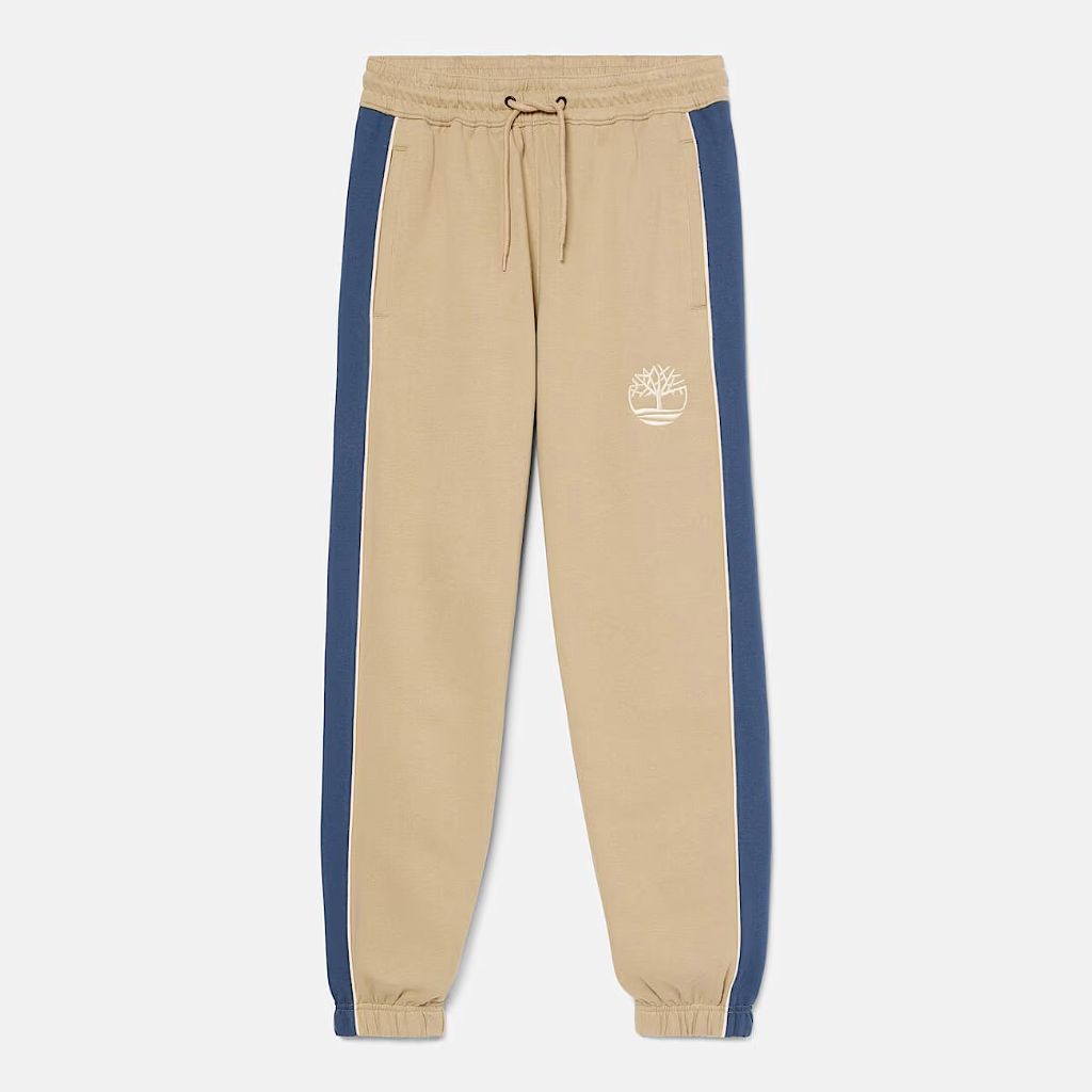 SZ L, Timberland Men's Cut and Sew Sweatpant, Lemon Pepper-Dark Denim,