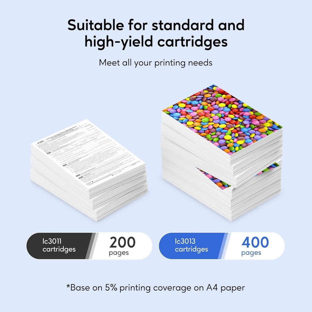 LC3013 High Yield Compatible Ink Cartridge Replacement for Brother LC3013 Ink Cartridges (Black, Cyan, Magenta, Yellow)