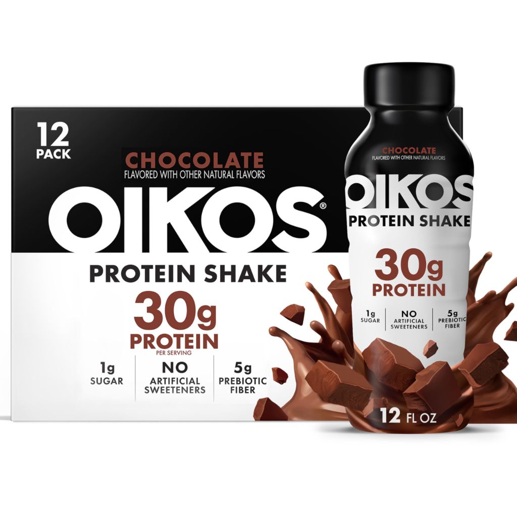 Oikos Protein Shake, Chocolate, 30g High Protein Drinks - 12 fl. oz. (12ct)