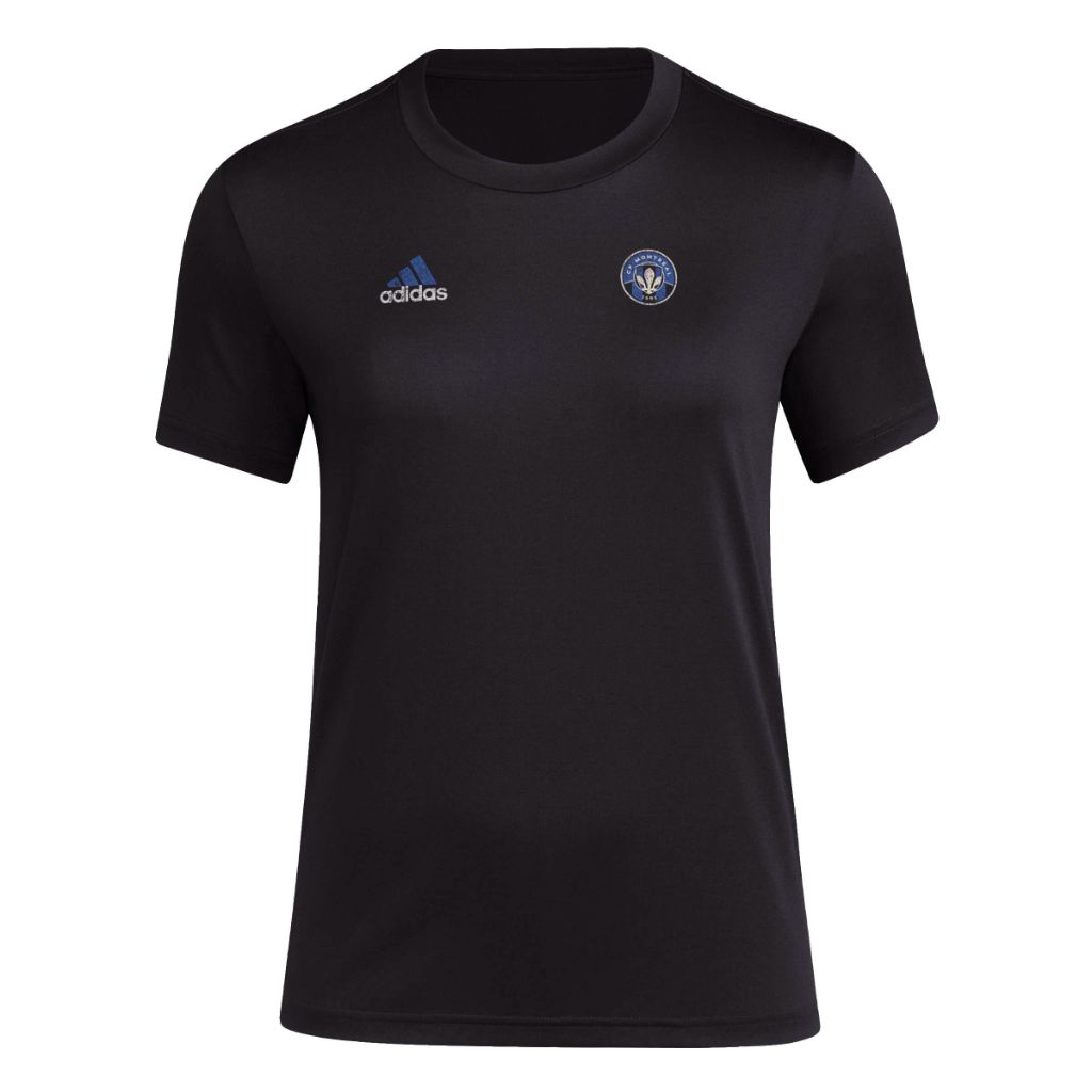 Adidas Women's CF Montreal Local Stoic Short Sleeve Pre-game T-shirt, Black, X-Large