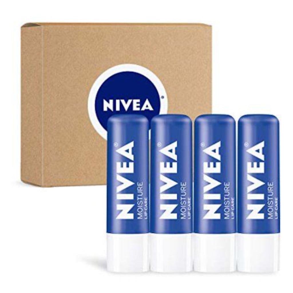 NIVEA Moisture Lip Care  Unisex Intensively Moisturizing Balm  0.17 Oz  Pack of 4