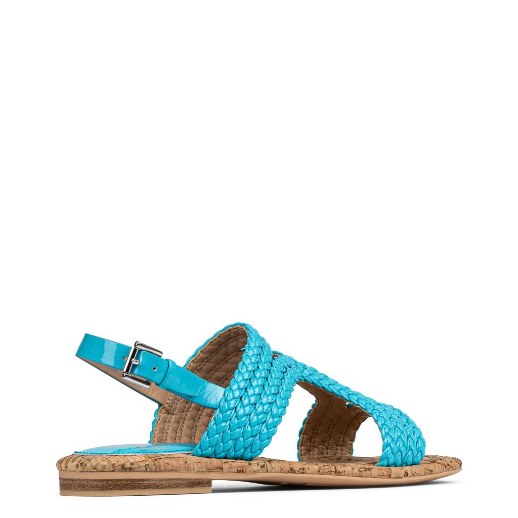 Donald Pliner Womens HECTORLY Crinkle Patent, Turquoise 7.5