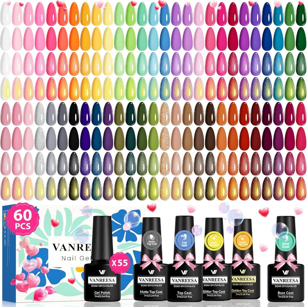 VANREESA 60 Pcs Gel Nail Polish Set