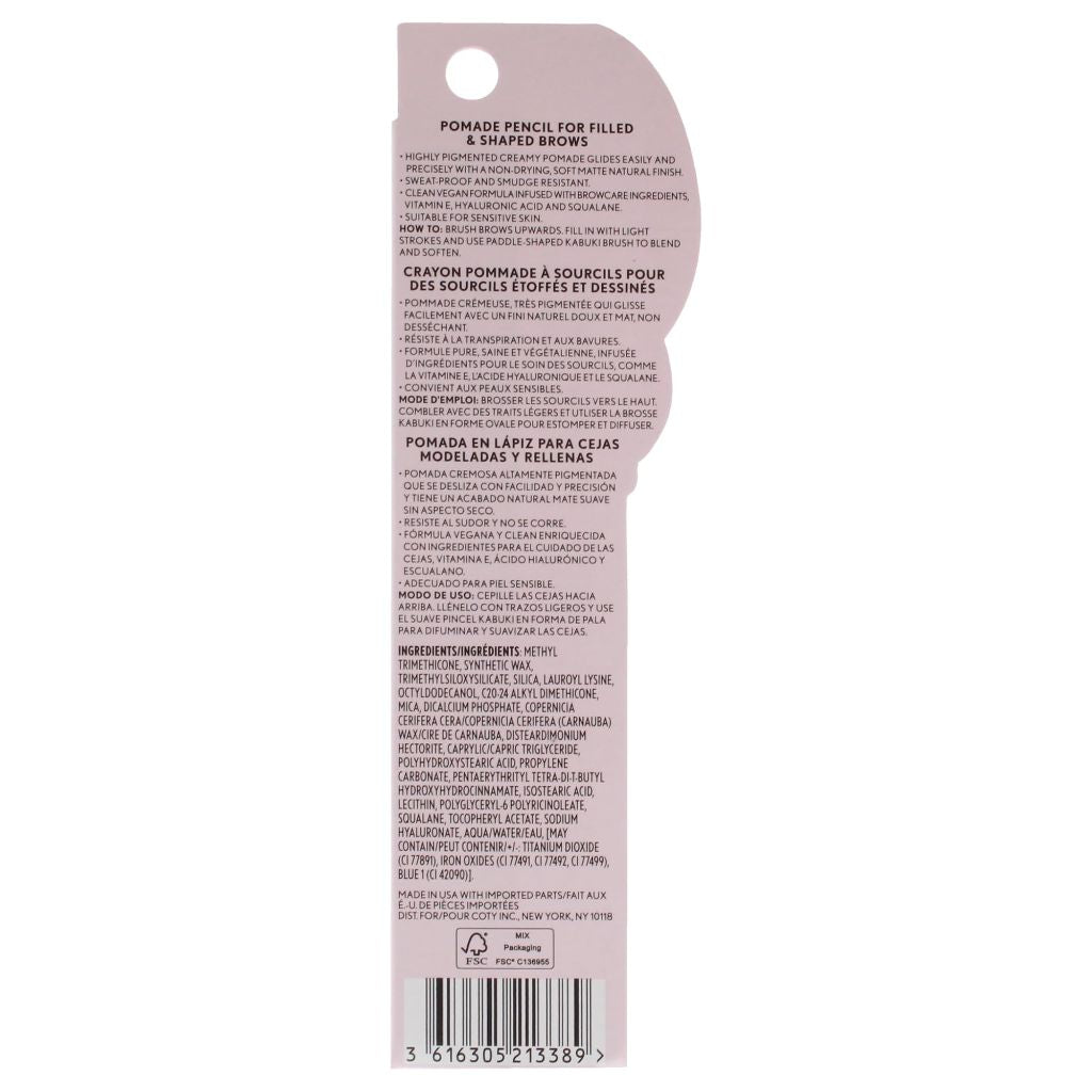 Covergirl Clean Fresh Brow Filler Pomade, 700 Black Brown, Eyebrow Pencil, 0.007oz