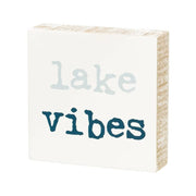 Collins Painting Lake Vibes Sign - Wooden Tabletop Beach Signs