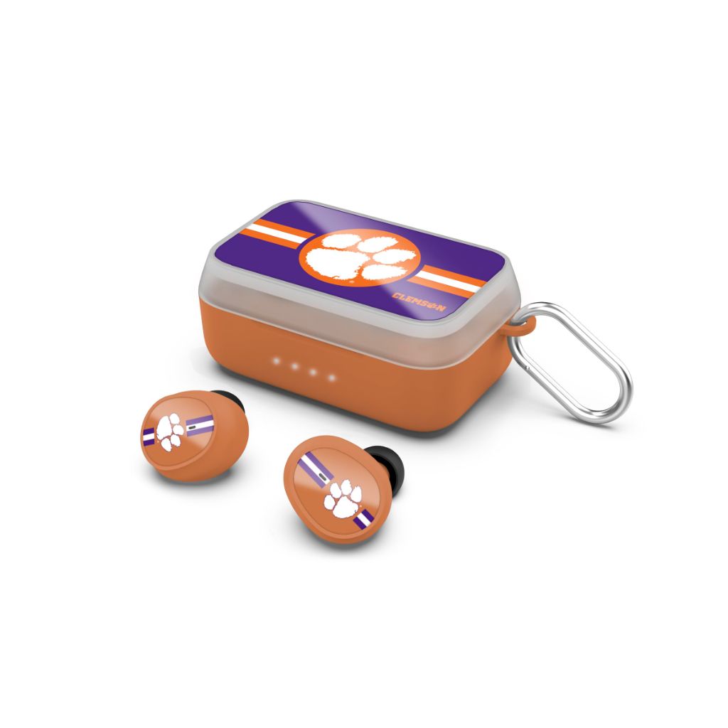SOAR NCAA Wireless Sport Earbuds: Comfortable Fit & Convenient Charging, Clemson Tigers