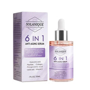 Solanique 6 in 1 Anti-Aging Face Serum with Hyaluronic Acid, Peptides, Collagen, Vitamin E 1oz