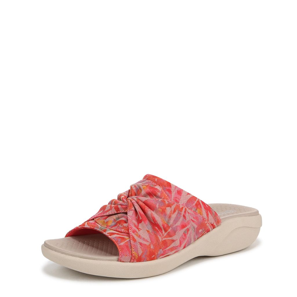 LifeStride Women's Cherish Slide Sandal Coral Multi Island Palm Print 11 M
