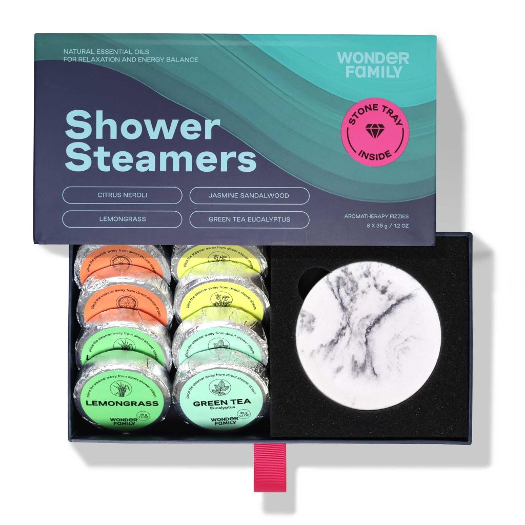Aromatherapy Shower Steamers Gift Set for Women & Men – Green Tea, Jasmine, Lemongrass, Citrus