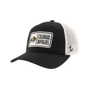 Colorado Buffaloes NCAA Officially Licensed Trucker Style Hat, Black/ White, White Logo
