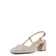 NYDJ Womens Samson Boucle Dress Slingback Pump, Feather, Size 7