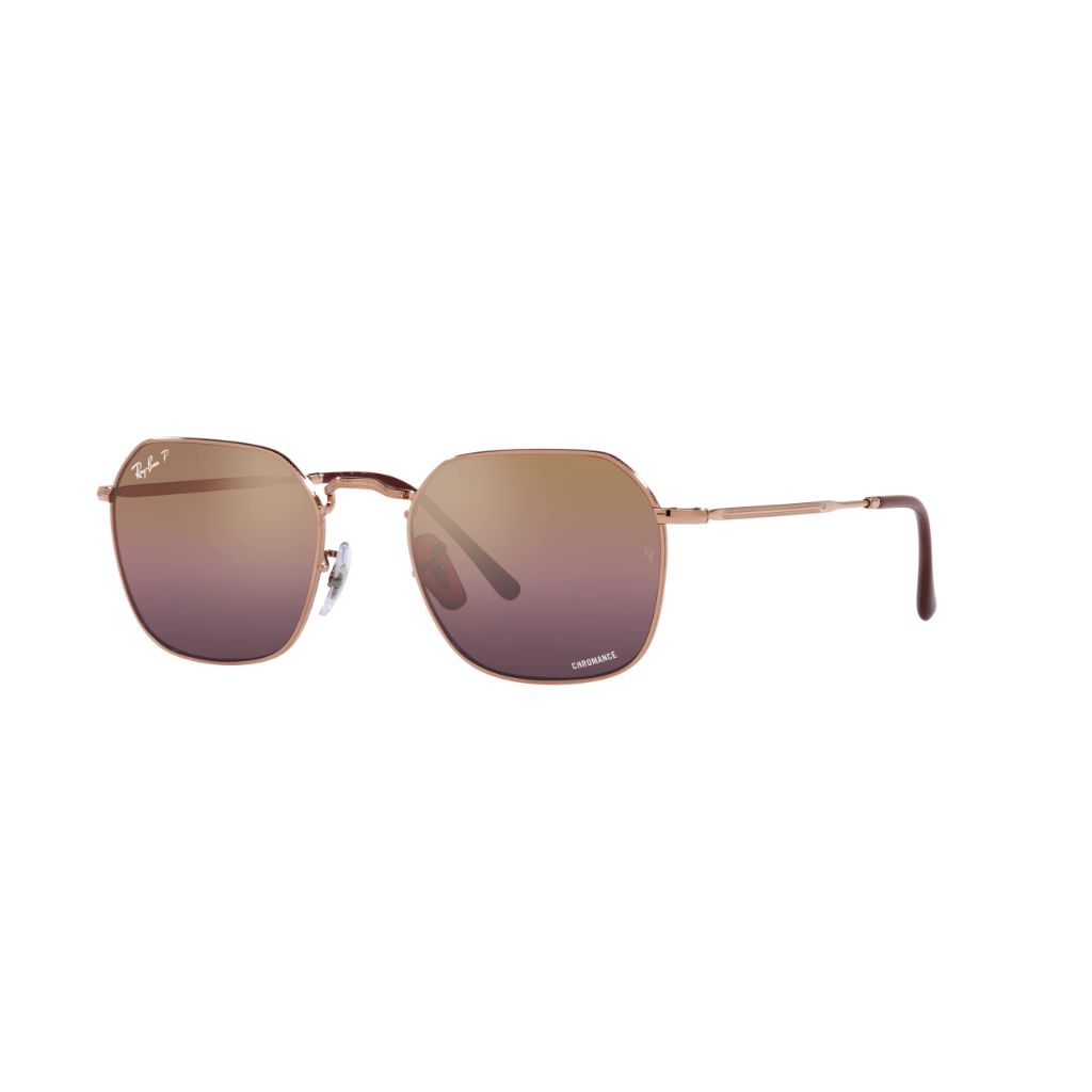 Ray-Ban Unisex RB3694 Jim Square Sunglasses, Rose Gold/Red Mirrored Polarized, 55 mm