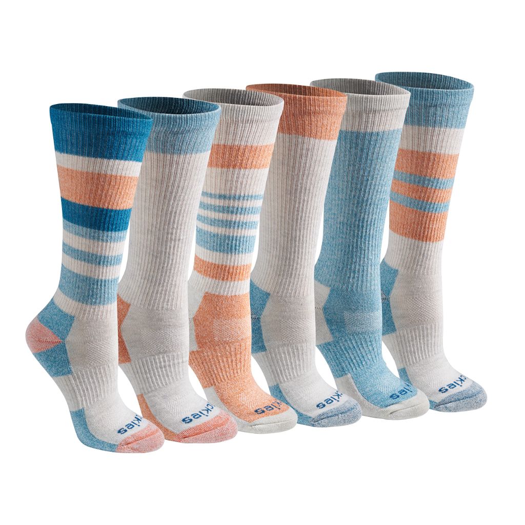Dickies Women's Dri-Tech Fashion Moisture Control Crew Socks (5/6/12 Pairs) (S-XL), Oatmeal Assorted (6 Pairs), Medium