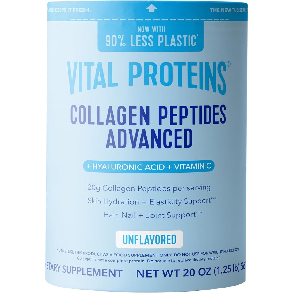 Vital Proteins Collagen Peptides Advanced Powder with Hyaluronic Acid & Vitamin C, Unflavored, 20oz (27 Servings)