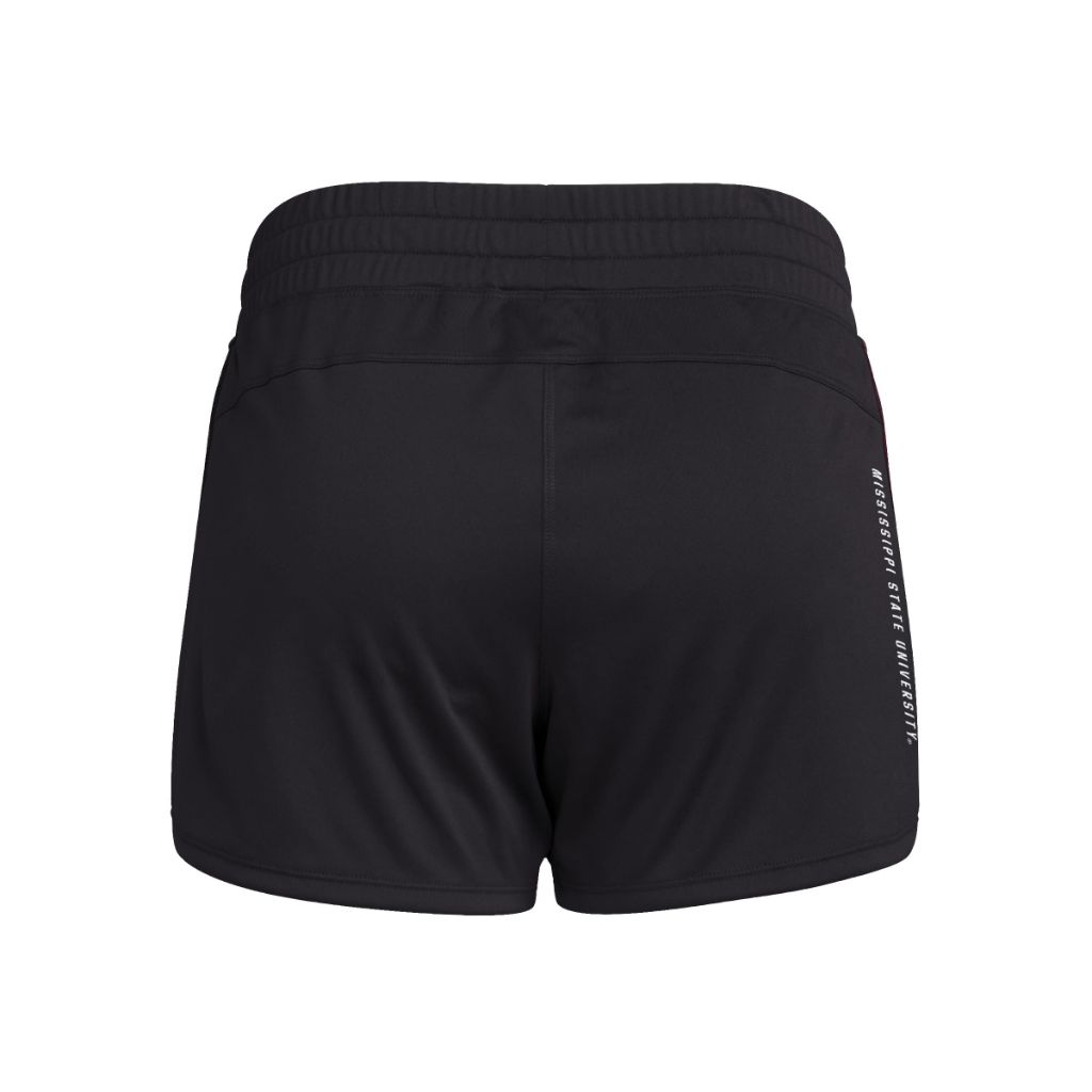 Adidas Women's D4T Woven Mississippi State University Training Shorts, Black/Team Maroon/White/Mississippi State University, Small/5" Inseam