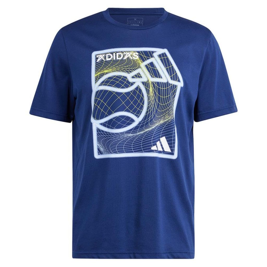 adidas Men's Tennis Play Graphic T-Shirt - Dark Blue, Small