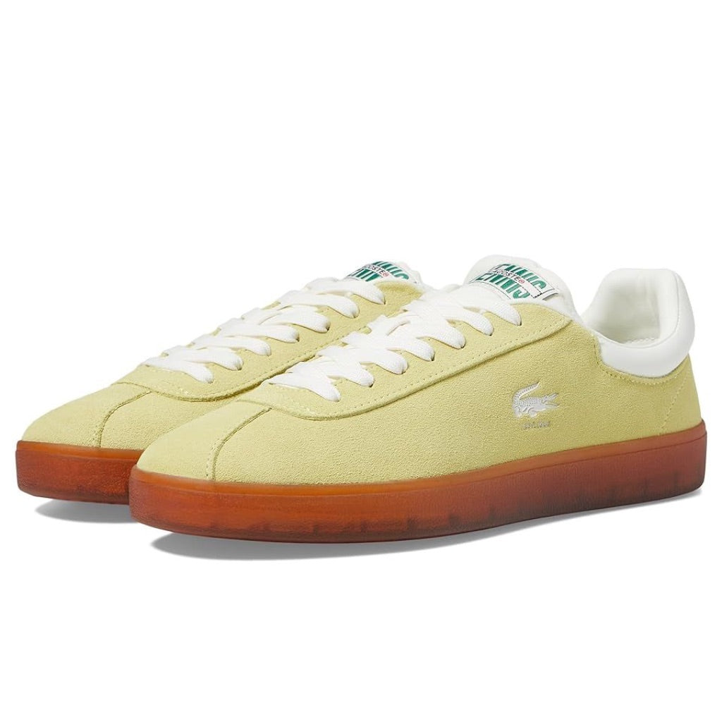 Lacoste Men's Baseshot Sneakers, Size 7.5, Light Green/Dark Gum