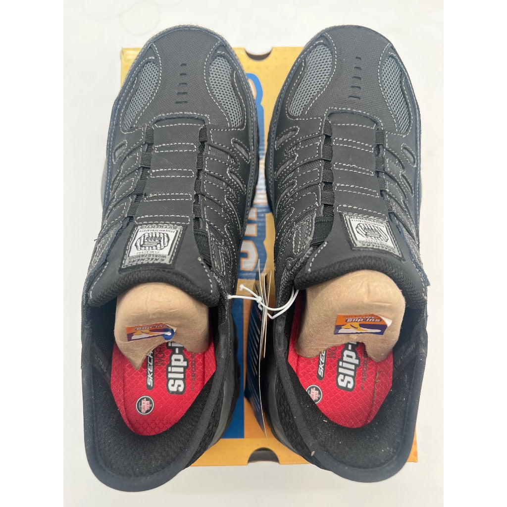 Skechers Men's Cankton Slip-In Work Sneakers, Black, SZ 8