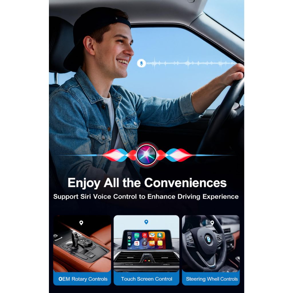 ShareHag Wireless CarPlay & Android Auto AI Box, 4K HDMI for Wired CarPlay Cars