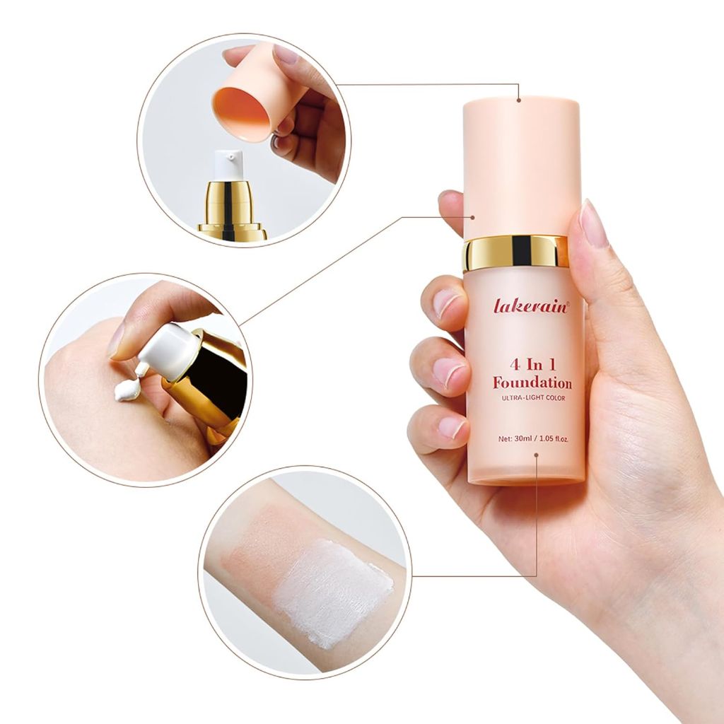Lakerain - Foundation 4 in 1 - Color Changing, Medium Coverage | Neutral Finish | 2pk