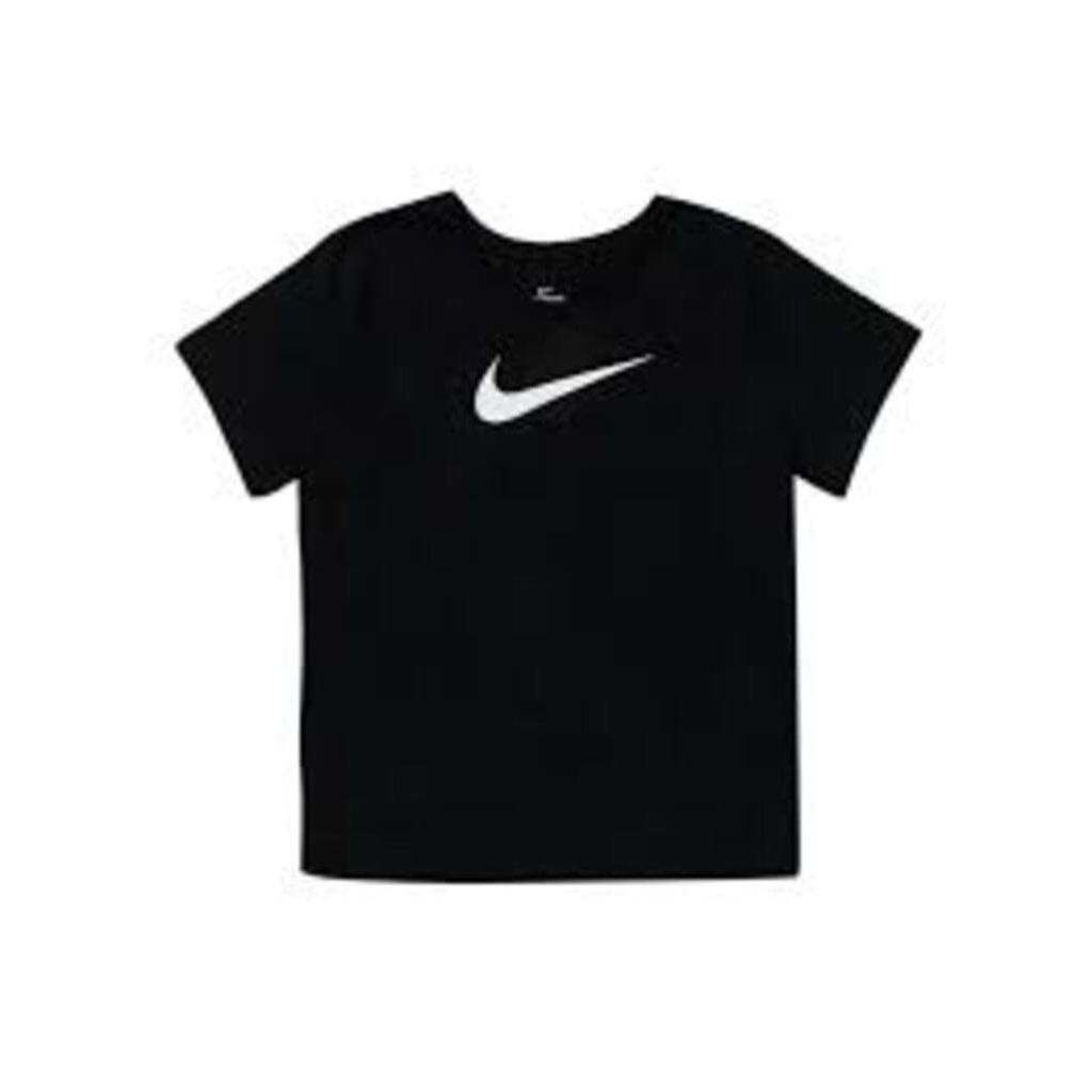 SZ 1X, Nike Women's Dry Tee Swoosh Plus, Black/Black/Heather/White