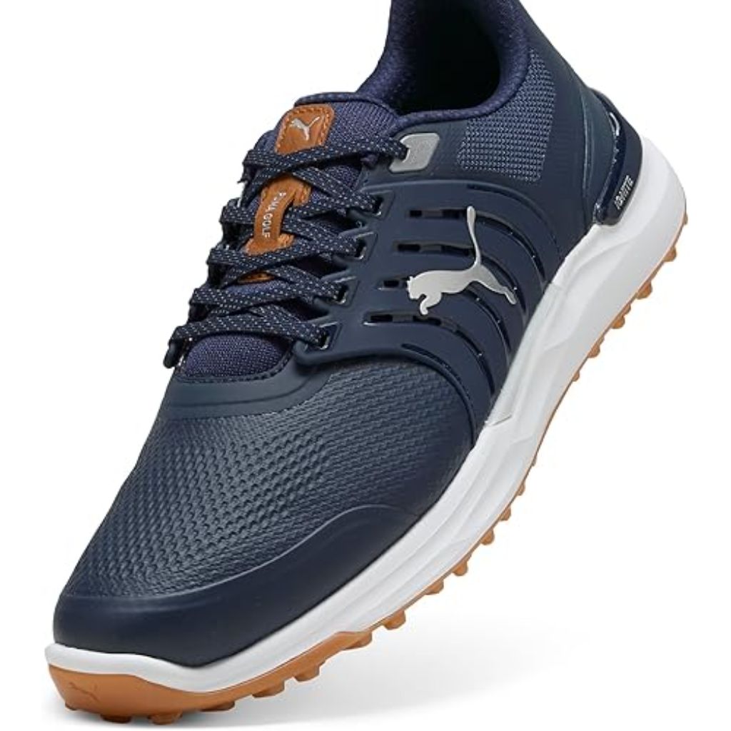 PUMA Men's Ignite Elevate 2 Spikeless Golf Shoes - Puma Navy/Silver, Size 8.5