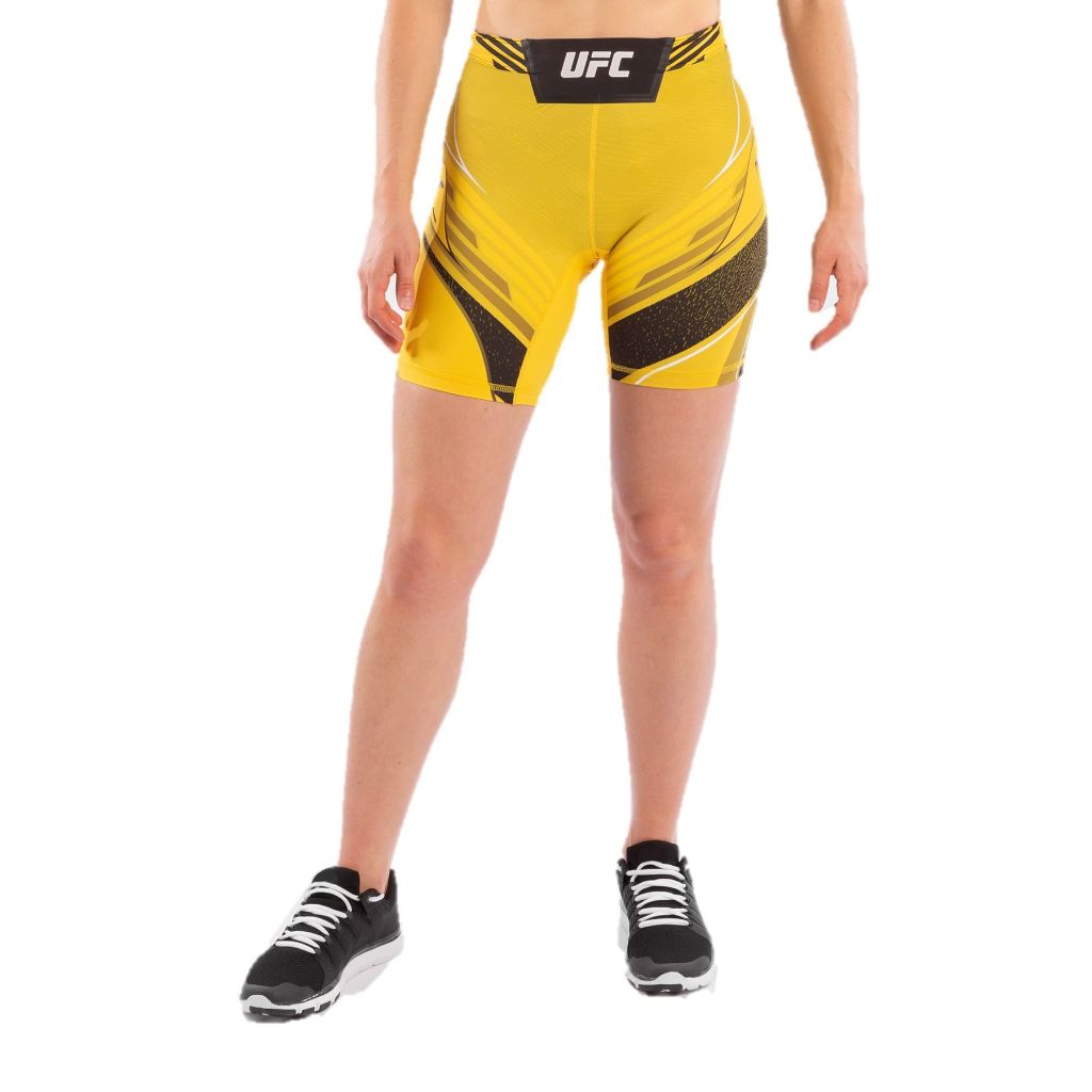 Venum UFC Authentic Fight Night Women's Vale Tudo Shorts, Long Fit, Yellow - size S