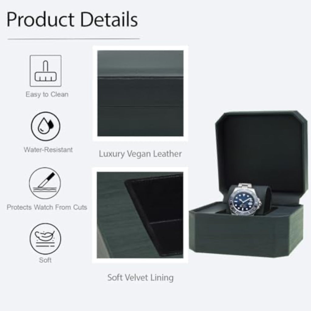 Luxury Leather Travel Watch Case Compatible With Rolex For Men And Women,Green
