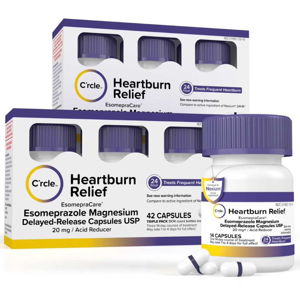 Esomeprazole Magnesium 20mg Capsules - Heartburn Medicine - 24 Hour Acid Reducer - Six 14 Ct Bottles